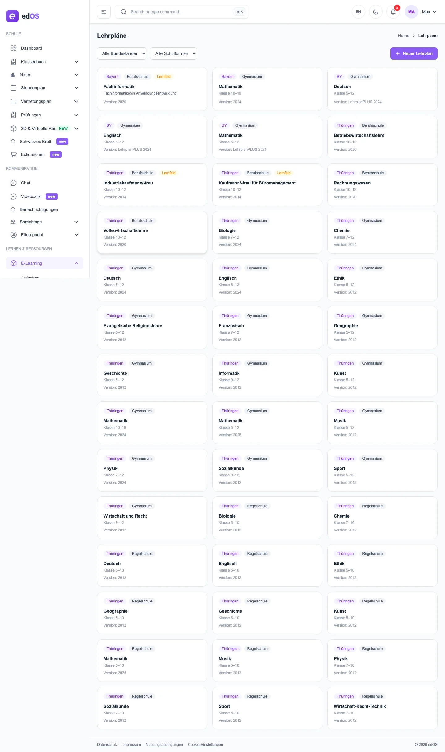 Curricula & Lehrpläne