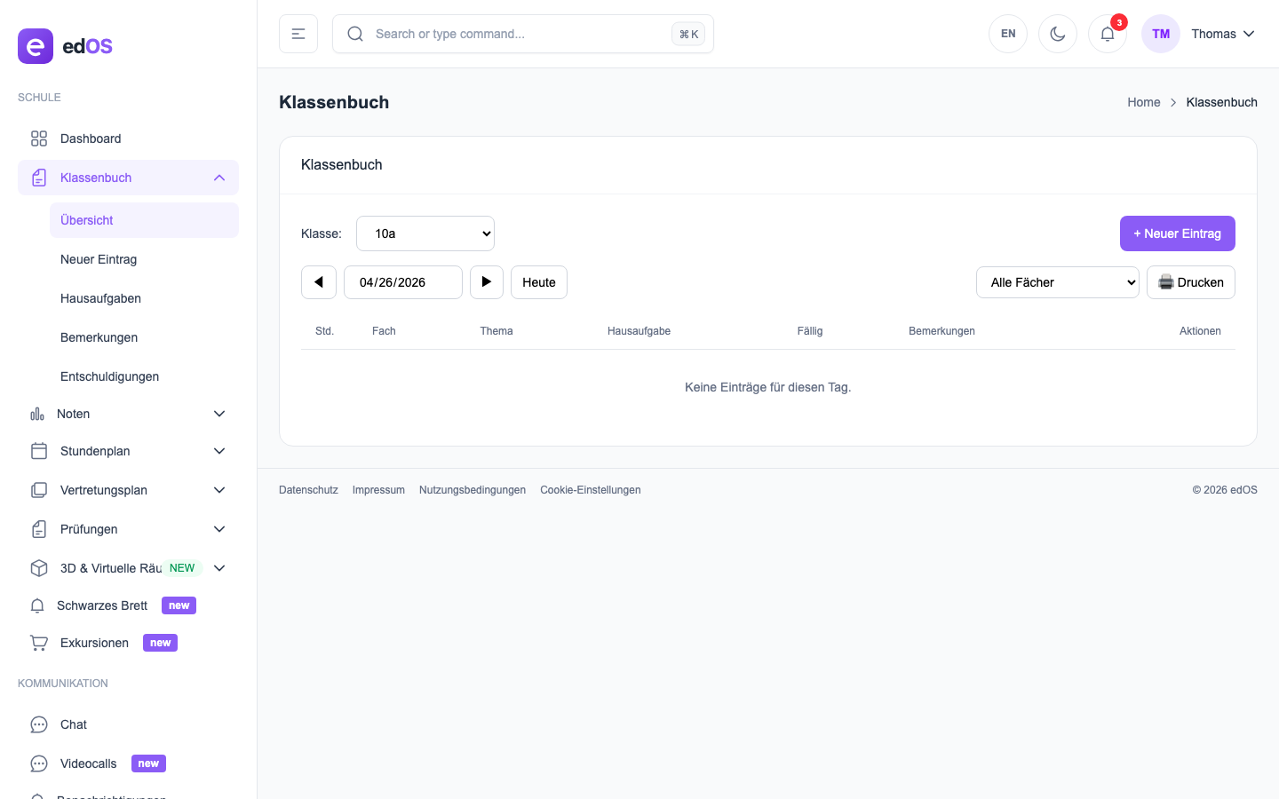 Digitales Klassenbuch