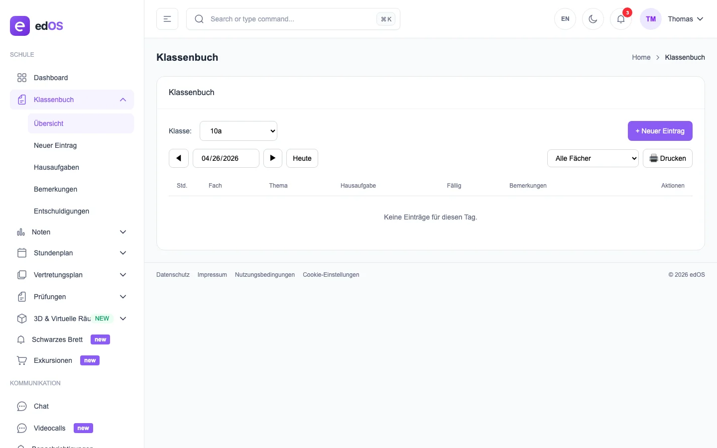 Digitales Klassenbuch