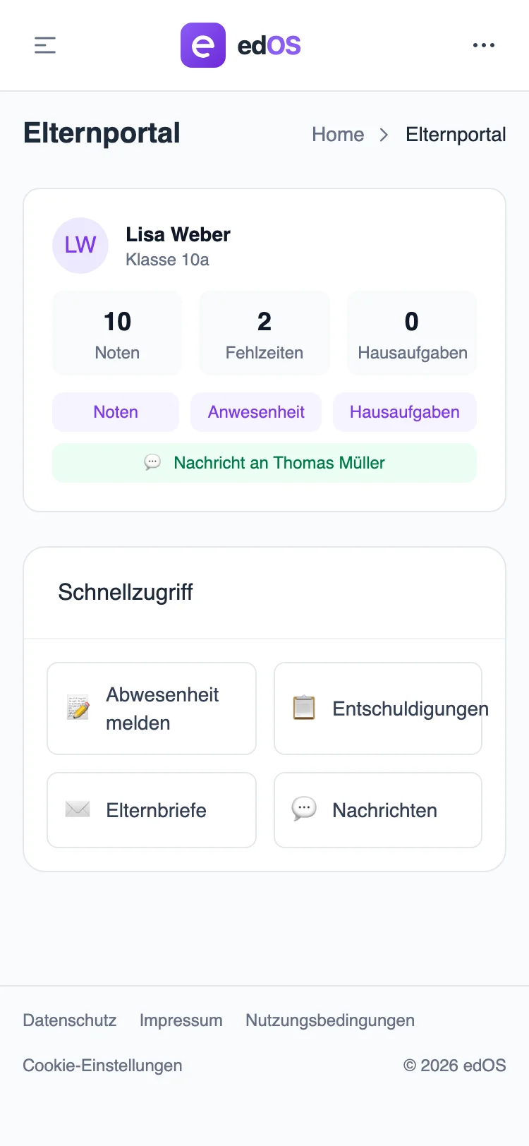 Eltern-Dashboard mobil